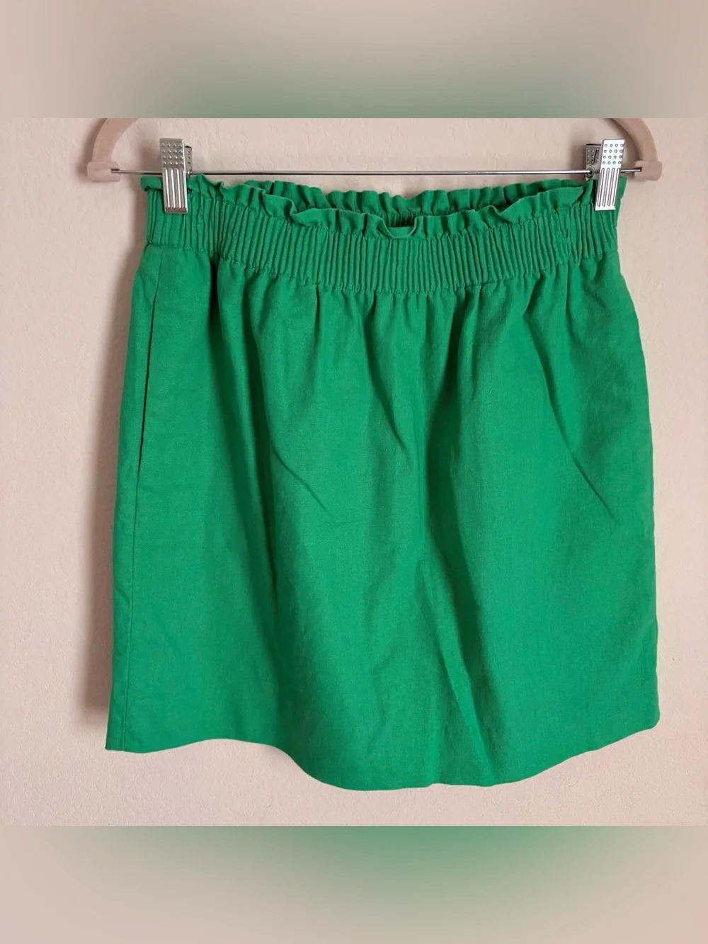 J. Crew Green Elastic Waist Mini Skirt size 4 - Picture 4 of 6